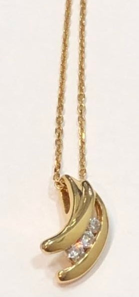 Pendentif Haricot Précieux + Chaîne Plaqué Or (25736030108042) - GLa