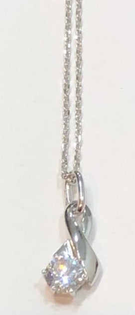 Pendentif Écharpe Précieuse + Chaîne Argent (70057531108045) - GLa