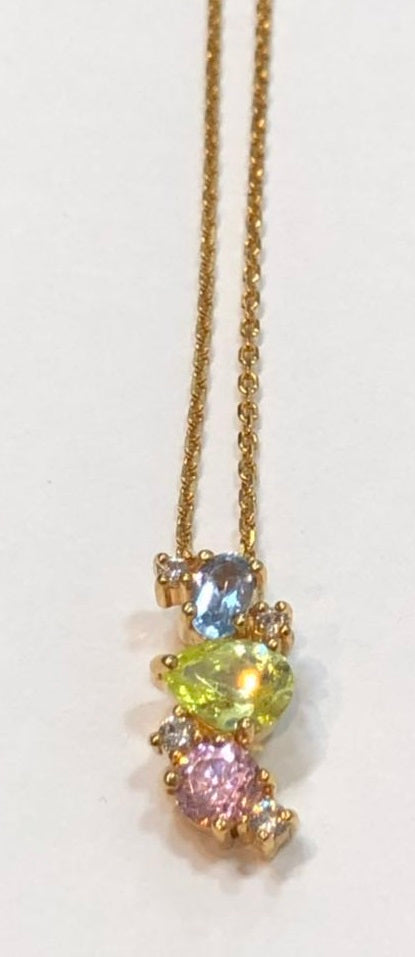 Pendentif 3 Couleurs + Chaîne Plaqué Or (731811422) - GLa