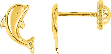 Boucles d'Oreilles Clous Dauphin - Marcel Robbez Masson BK208J