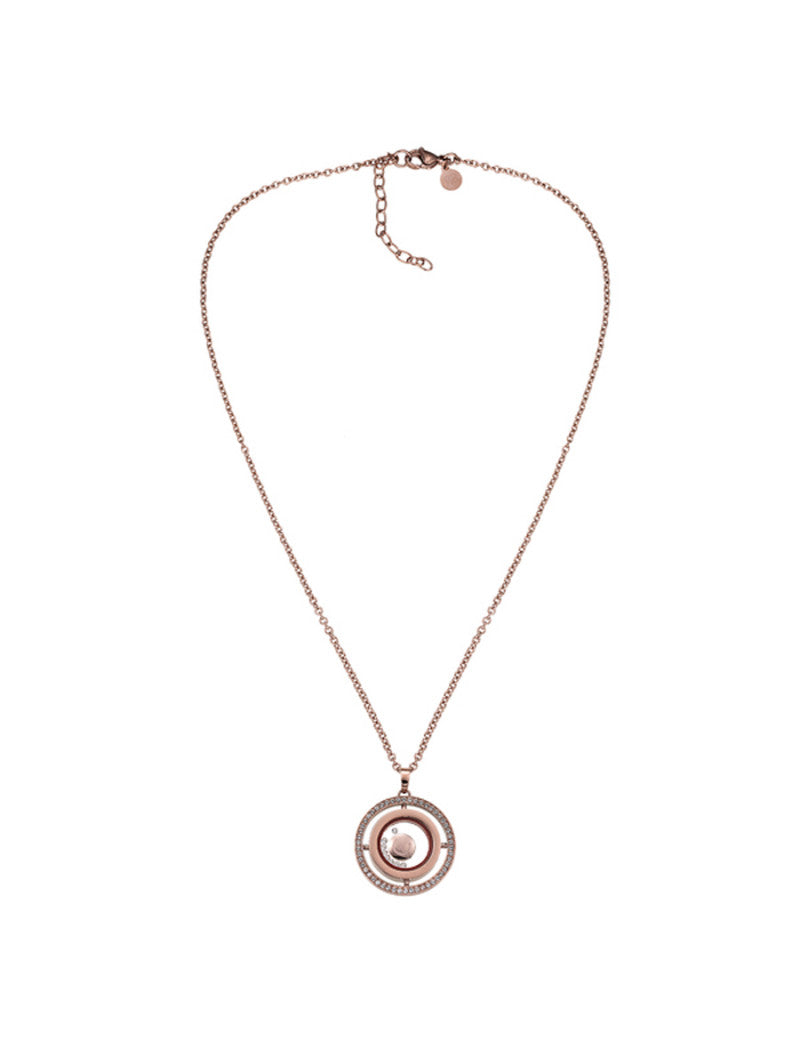 Collier Rose Doré en pierres Swaroski et acier rose doré CERRUTI 1881