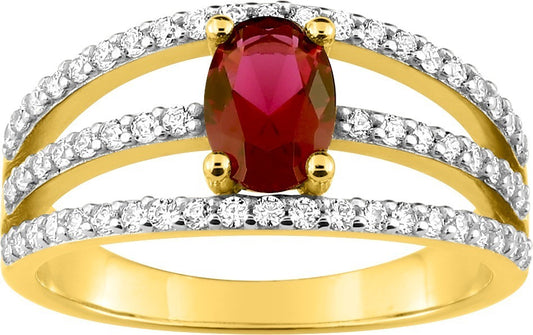 Bague Plaqué Or Rouge- Marcel Robbez Masson PRA114RZ