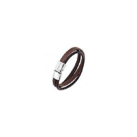 Bracelet Acier Cuir Marron by Cerruti 1881