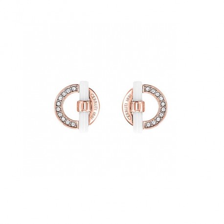 Boucles d'Oreilles Acier Rose Cí©ramique Blanche by Cerruti 1881