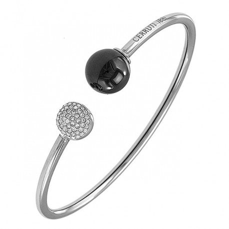 Bracelet Rigide Acier IP Rose Cí©ramique Noire by Cerruti 1881