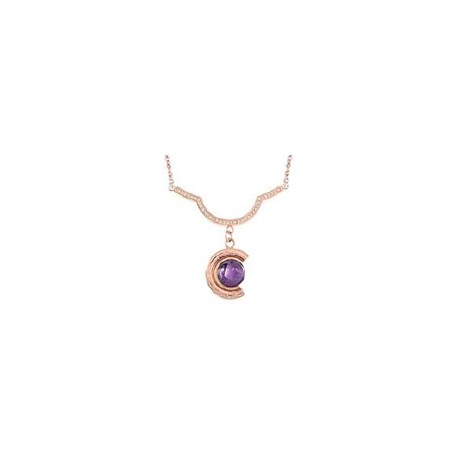 Collier Acier IP Rose Verre Amí©thyste Swarovski by Cerruti 1881