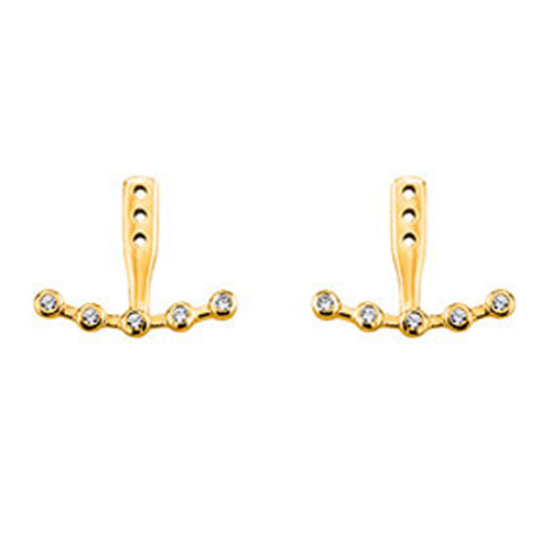 Boucles d'Oreilles Earjackets Plaqué Or Parcours - Bijoux GL