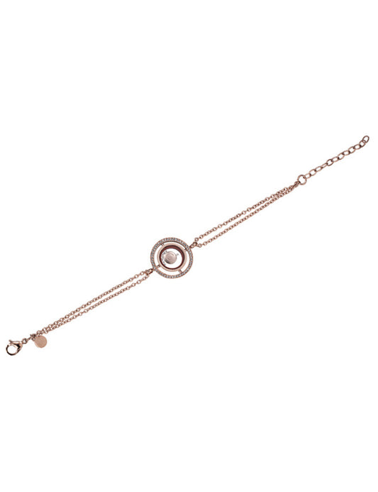 Bracelet  Femme Rose Doré en pierres swarovski et acier rose doré  CERRUTI 1881