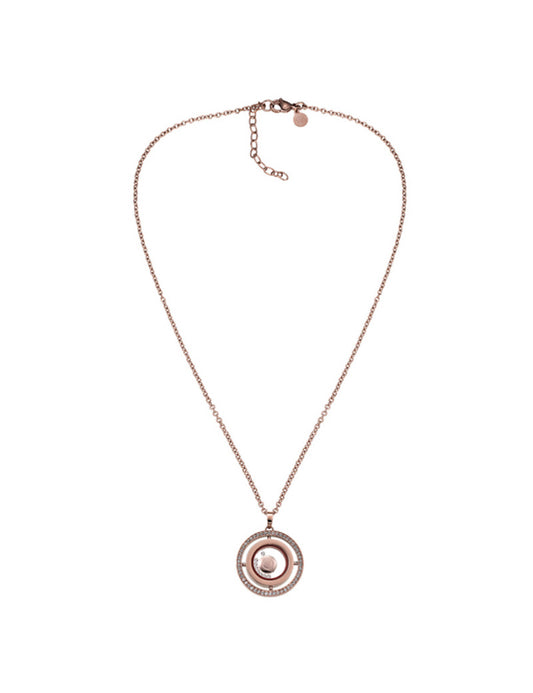Collier Rose Doré en pierres Swaroski et acier rose doré  CERRUTI 1881