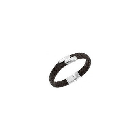 Bracelet Acier Sur Cuir Marron II by Cerruti 1881