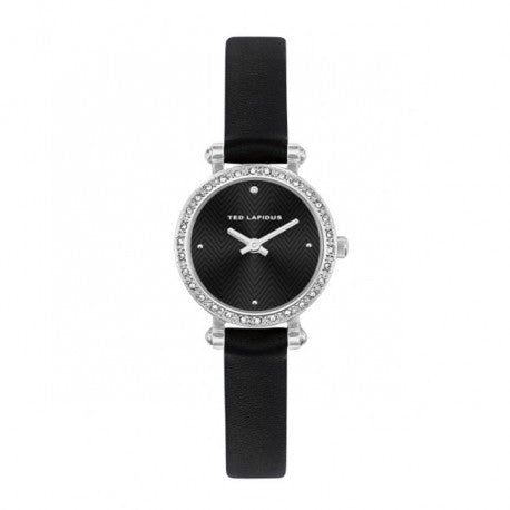 Montre Acier Bracelet Cuir Noir Femme - Ted Lapidus A0680ANPN