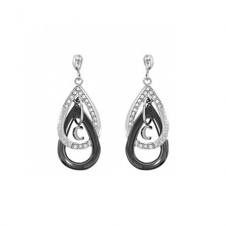 Boucles d'Oreilles Acier Cí©ramique Noire by Cerruti 1881