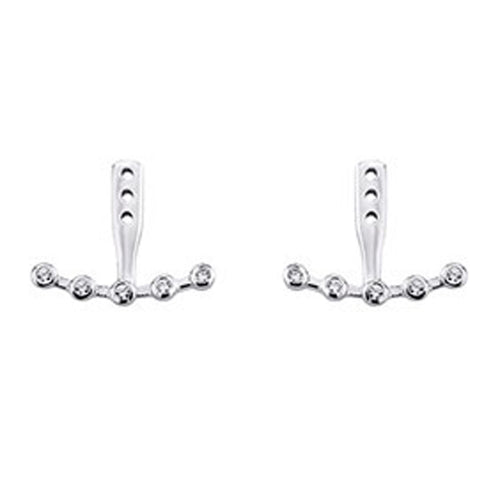 Boucles d'Oreilles Earjackets Argent Parcours - Bijoux GL