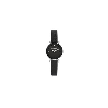 Montre Acier Cadran Noir Bracelet Cuir Noir by Ted Lapidus